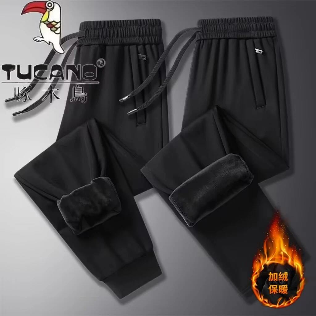 TUCANO/啄木鳥男士秋冬季运动休闲裤百搭加绒加厚束脚卫裤长裤