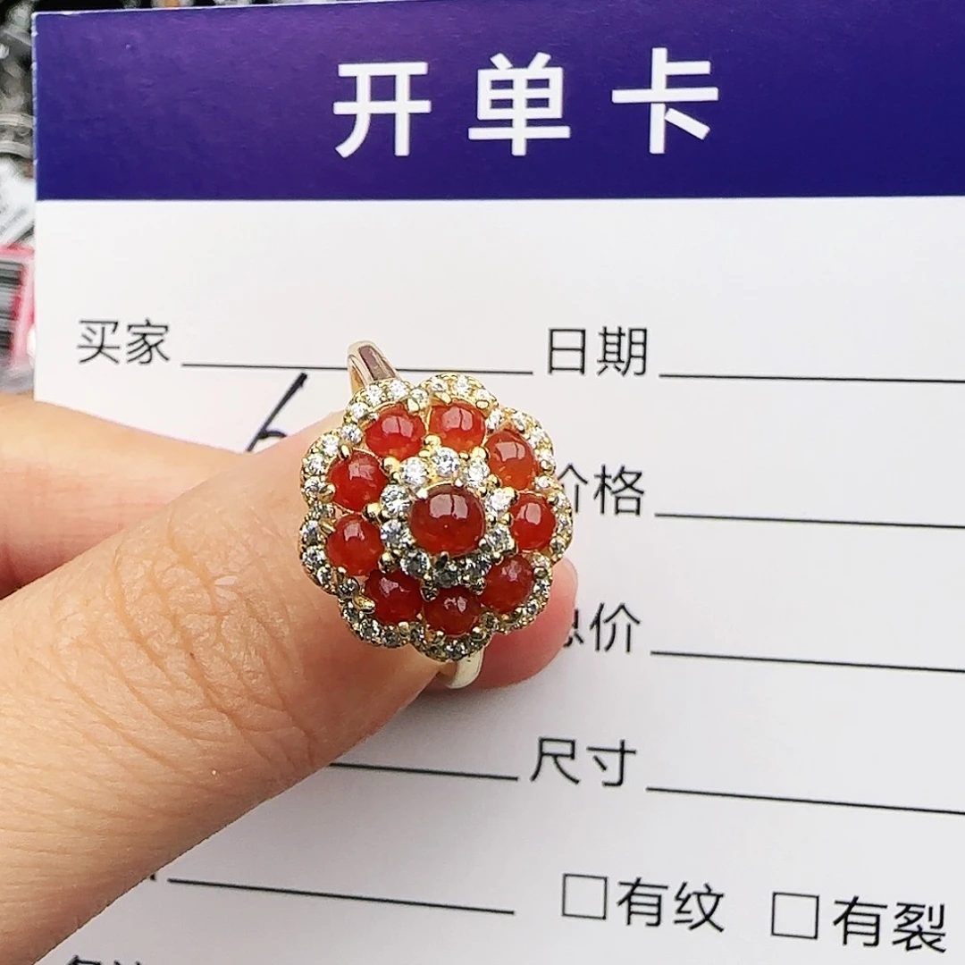 银S925镶嵌戒指翡翠戒指
