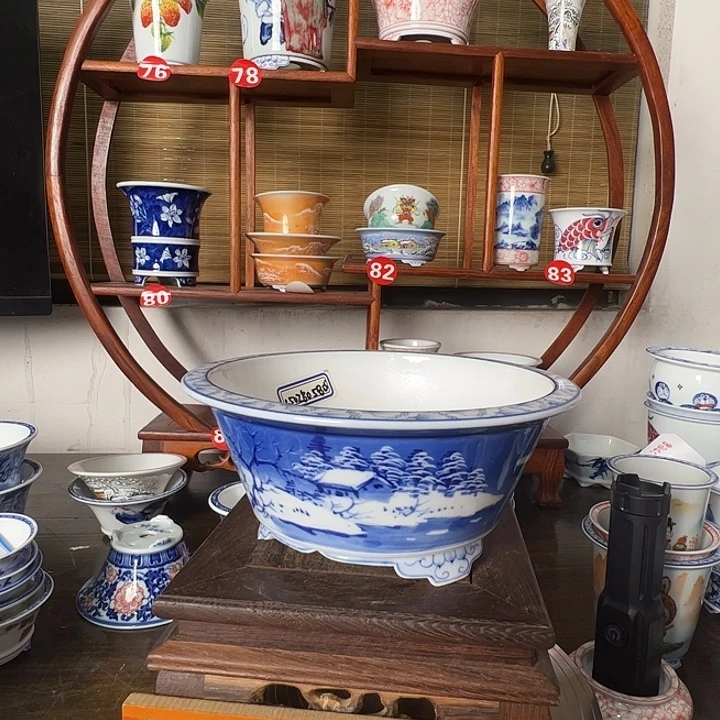 摆件墨奈手绘陶瓷花盆