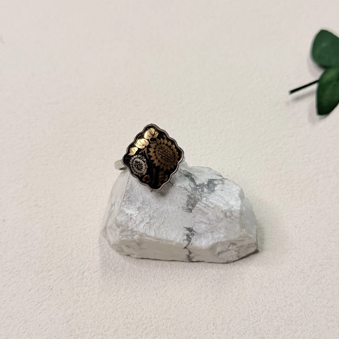 铜合金戒指 【六六中古】孤品复古开口戒指aj4927