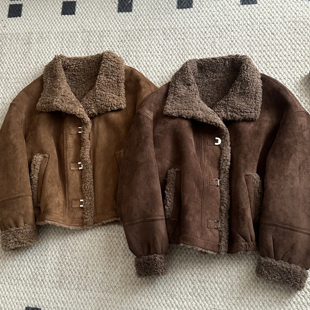 【米可家】一款版型超好的加厚高品质毛毛外套6603