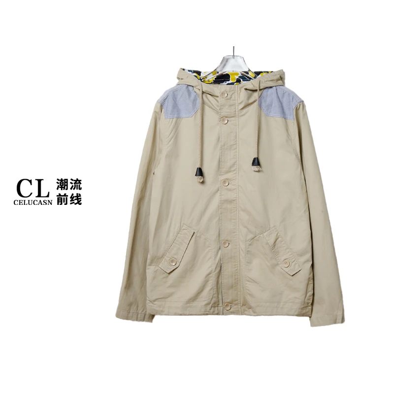 Y5C080863#风衣百搭连帽宽松型户外情侣款欧美风外套秋季宽松休闲