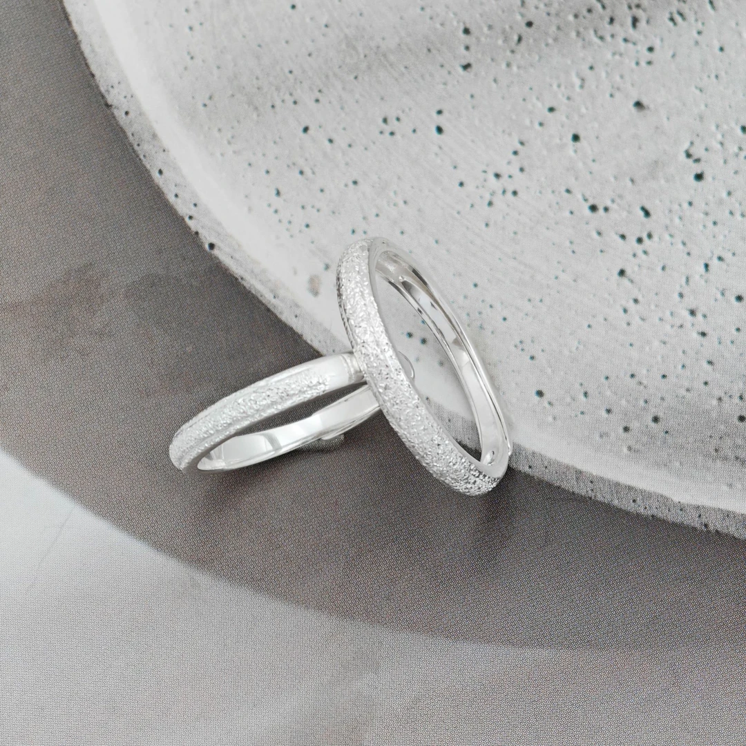 足银戒指 星河闪耀足银情侣对戒七夕520礼物情人节礼物