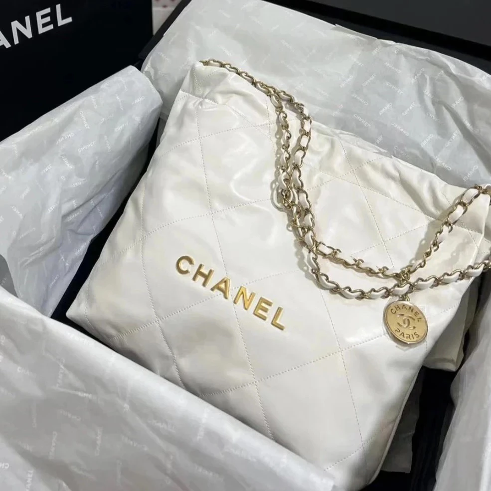 全新未使用 Chanel/香奈儿 白金22bag小号 24年芯片款 单肩垃圾袋