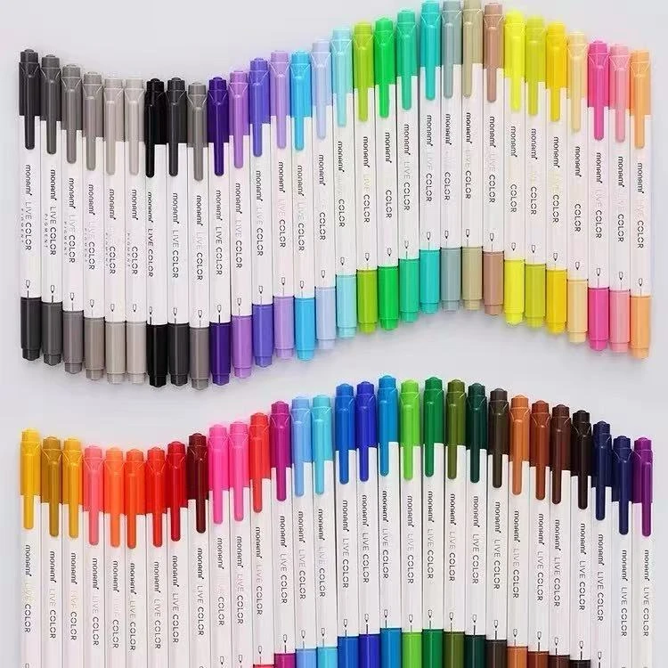 【玛丽推荐】慕那美双头荧光笔学生彩色勾线笔水性笔标记笔