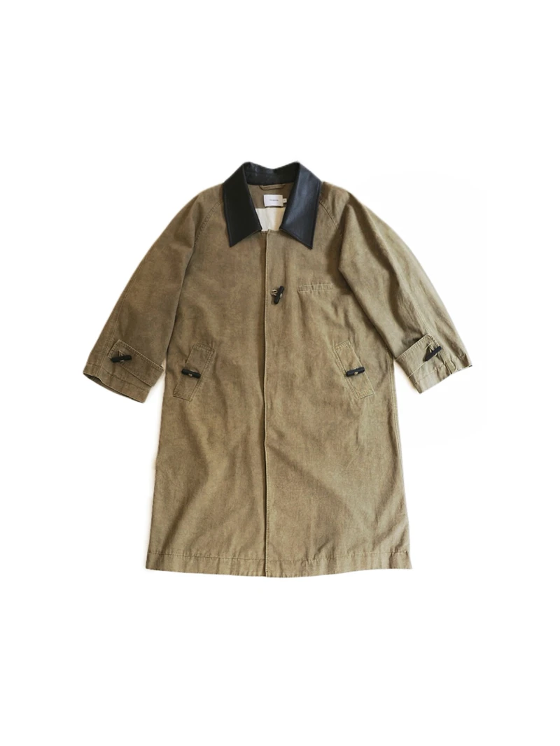 SOLSOL买手店MANZANILLA设计师品牌25春夏复古真皮牛角扣风衣