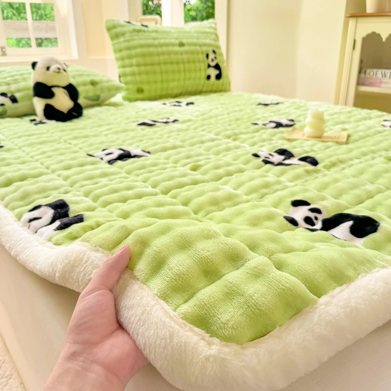 冬季加厚泡泡仿兔毛绒床垫软垫床护垫榻榻米垫子学生宿舍床褥子
