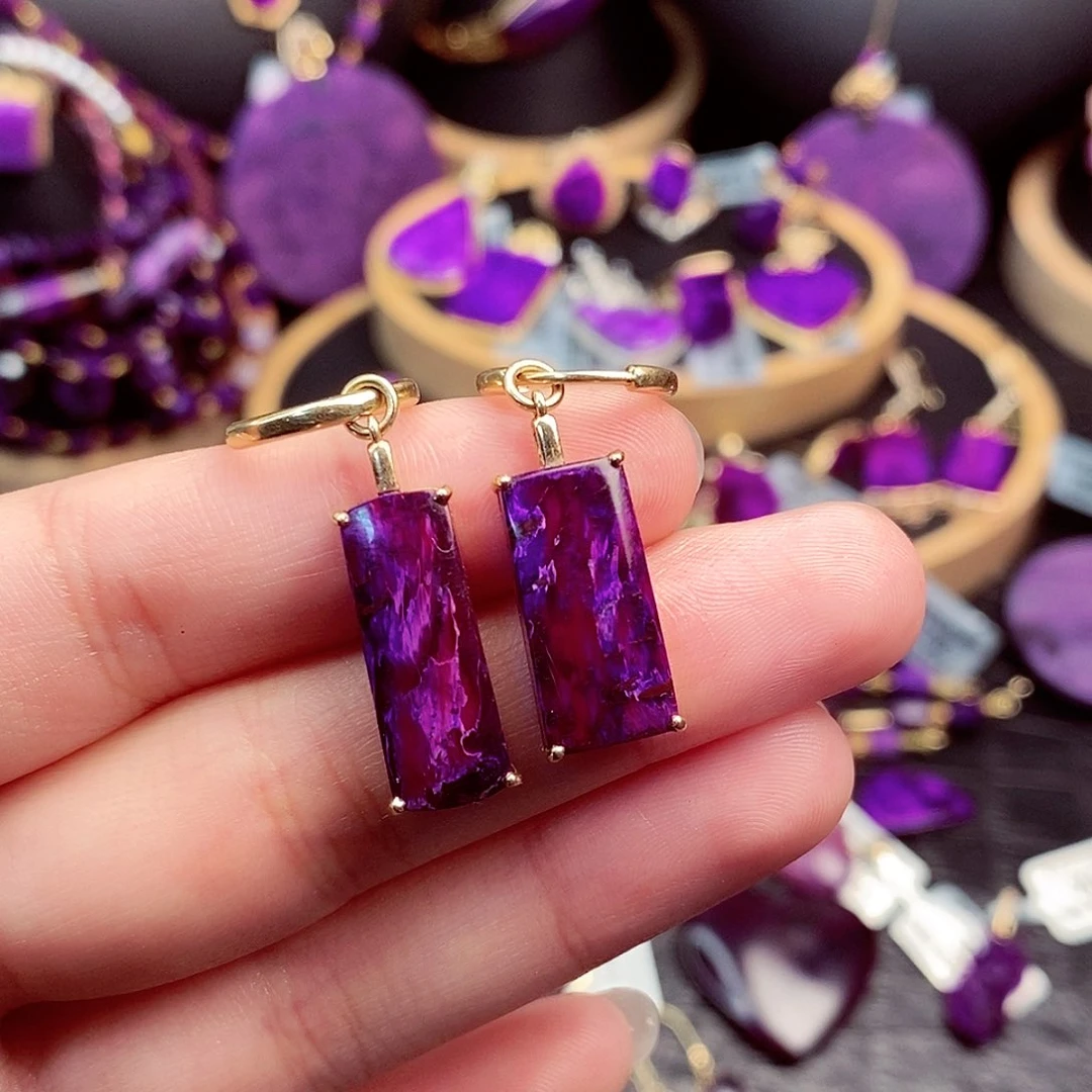 苏纪石（舒俱来）耳饰18K金镶嵌