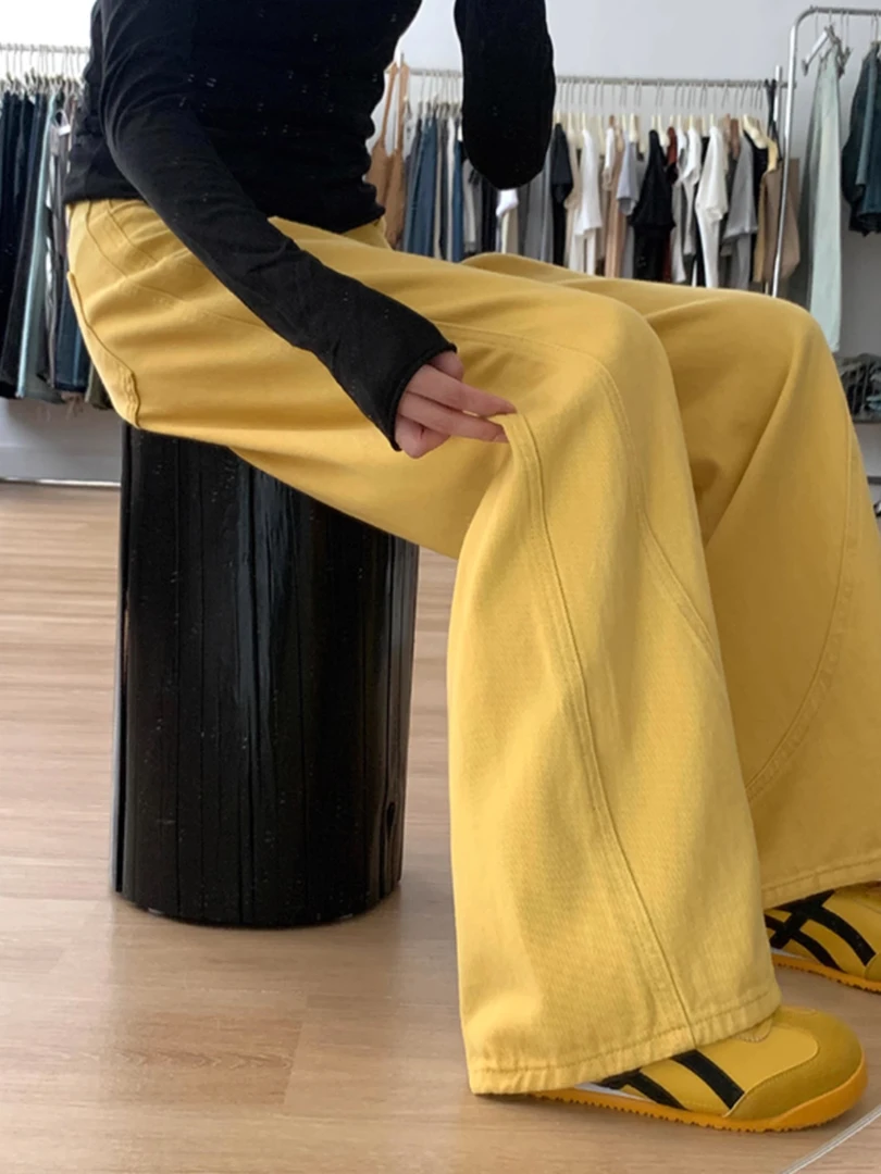 孕妇牛仔裤2025新款直筒阔腿弯刀裤抽绳休闲春秋季外穿长裤春夏装