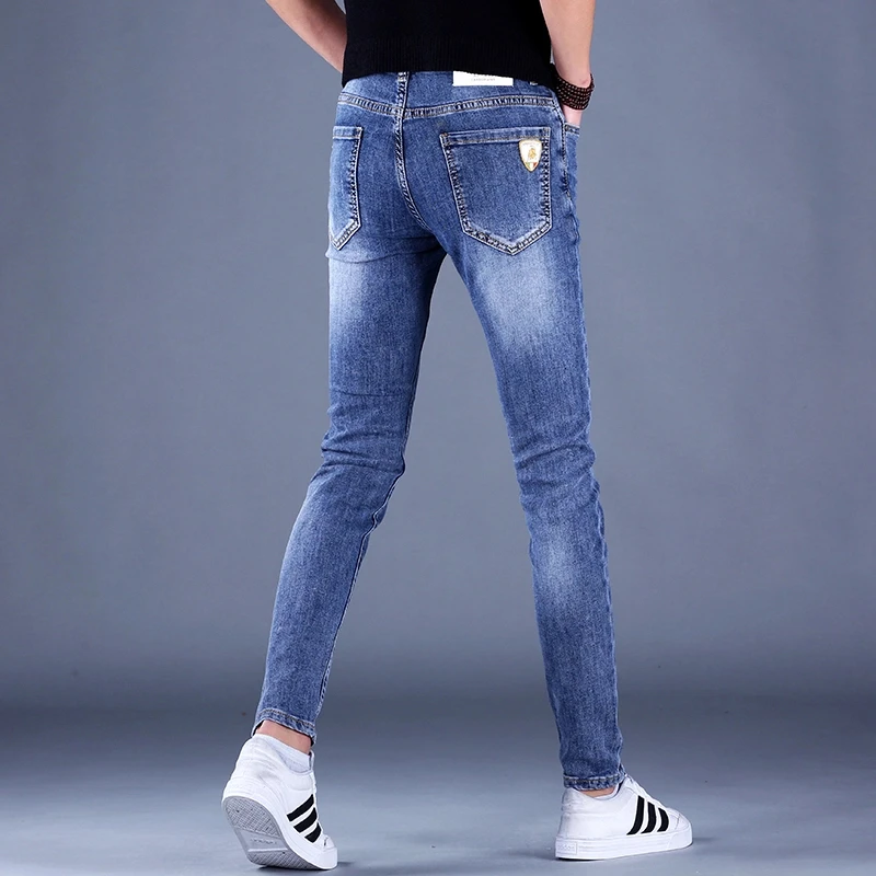 2024新款男士高端牛仔裤男装春夏潮牌修身小脚裤休闲百搭韩版弹力