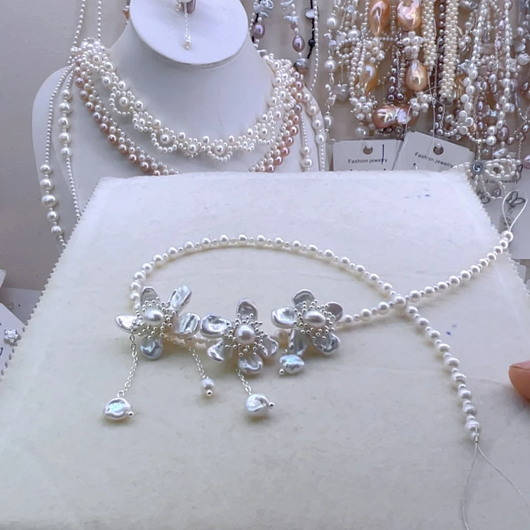 未镶嵌淡水珍珠耳饰L*