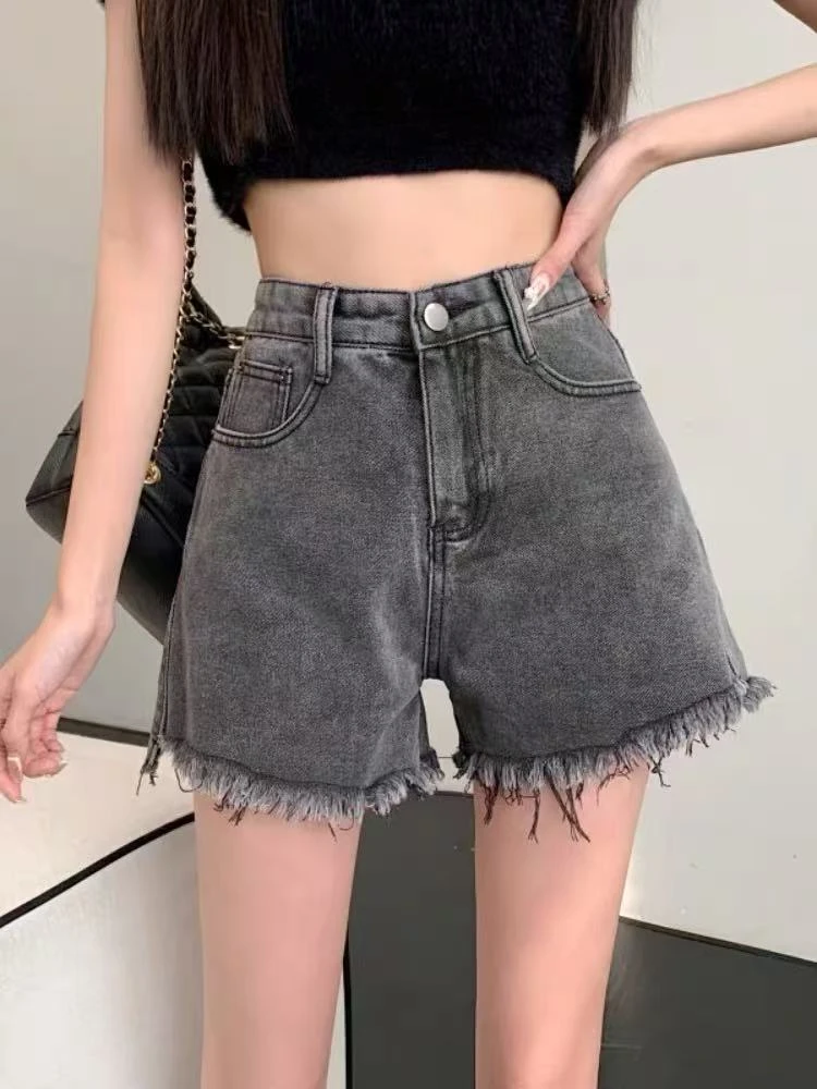 【YZ•衣系列】nn3219-时尚女装设计感牛仔短裤阔腿辣妹