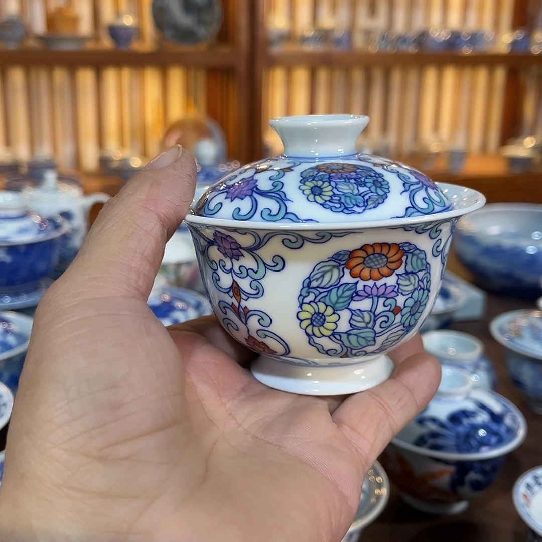 錡镇堂手工手绘盖碗