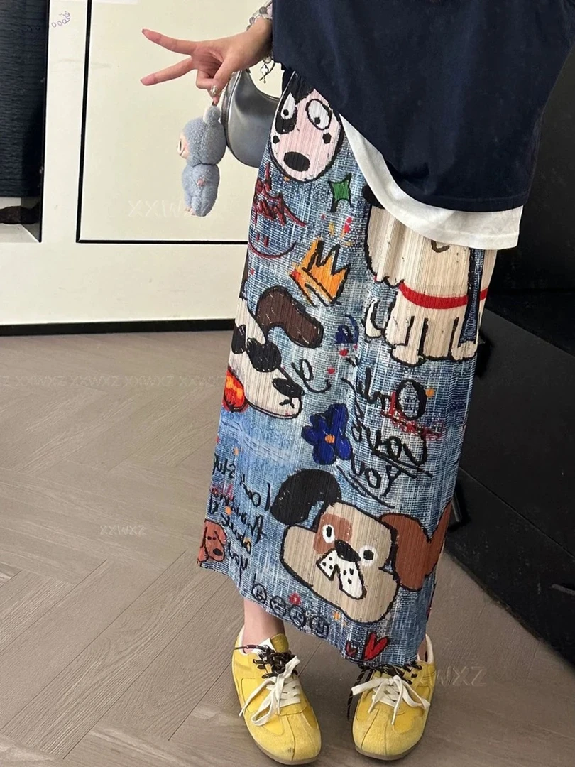 （恶搞三宅）褶皱高定小众显瘦高级感裙子夏季半身裙女2025新款C851