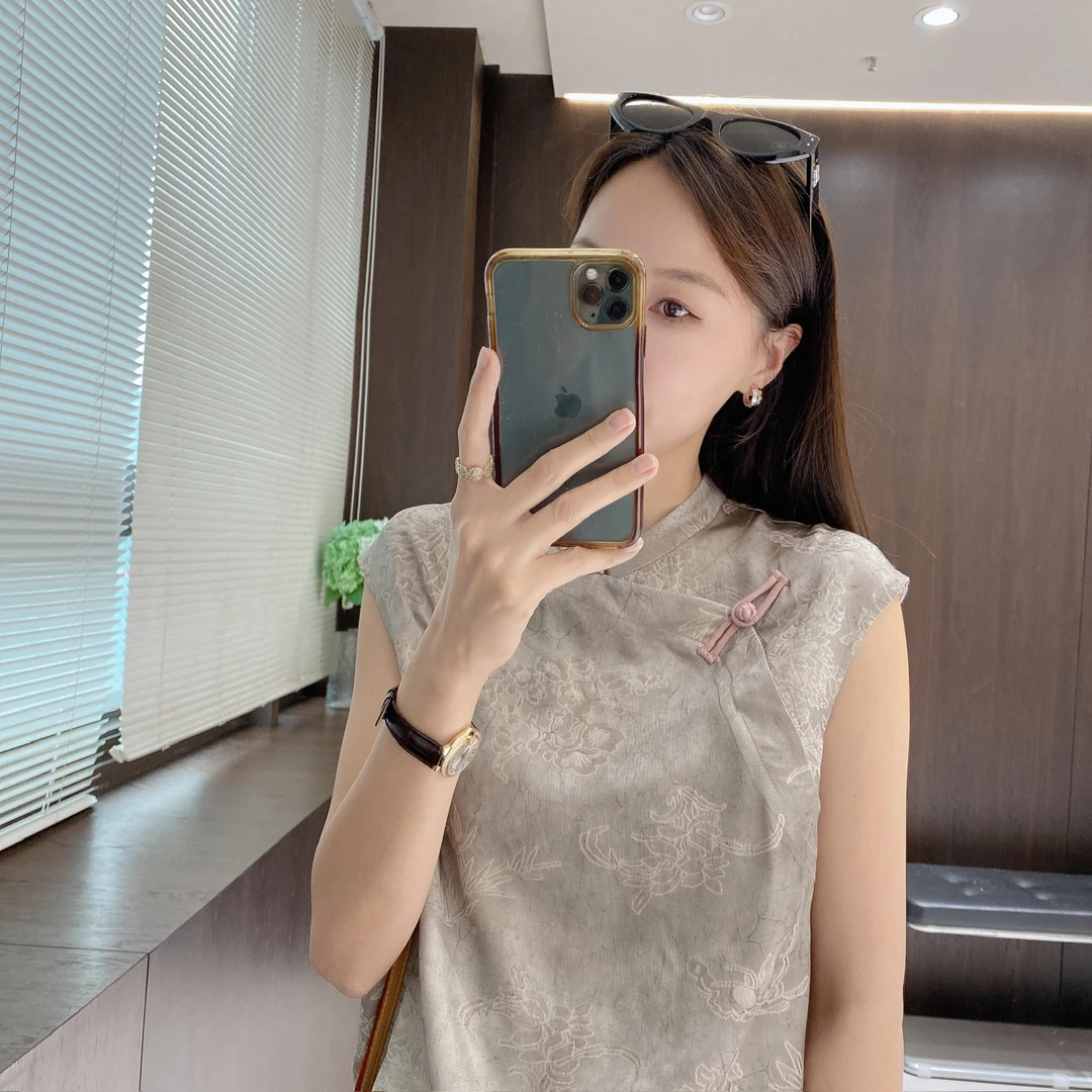 IMFLY金小金自制女装 小衫DYW9511新中式立领斜襟国风上衣女