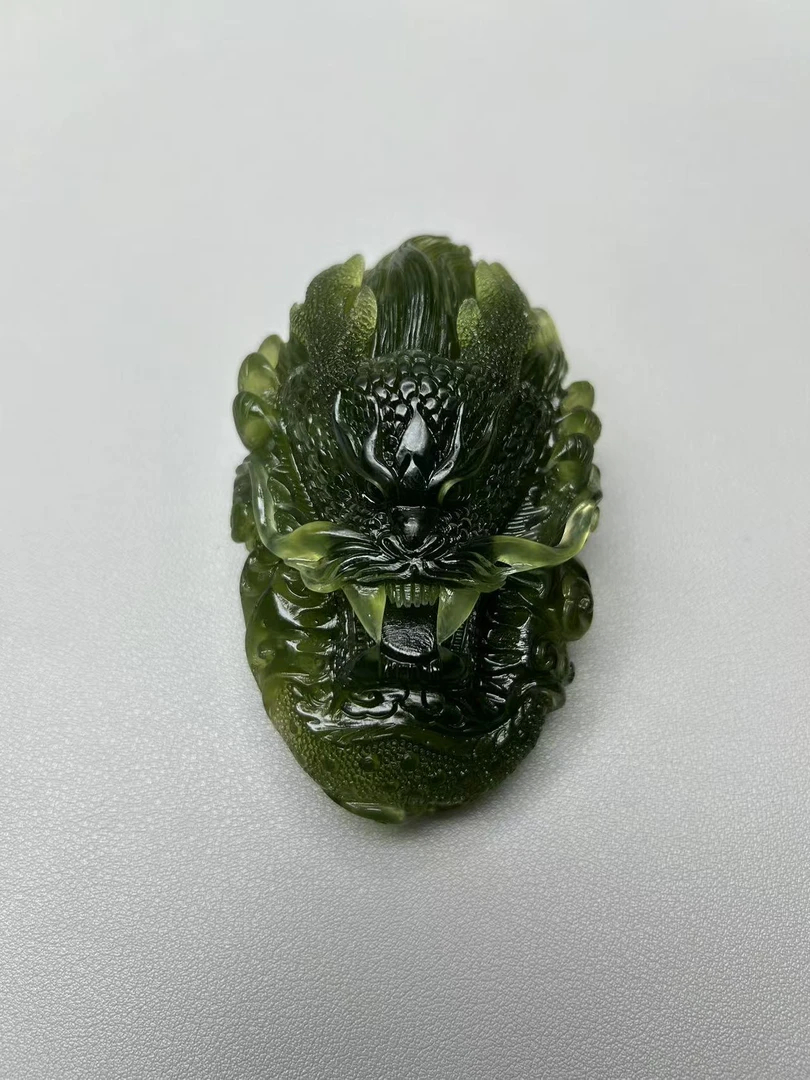 精品岫玉龙头手把件 大尺寸 老师傅纯手工精雕 完美无暇