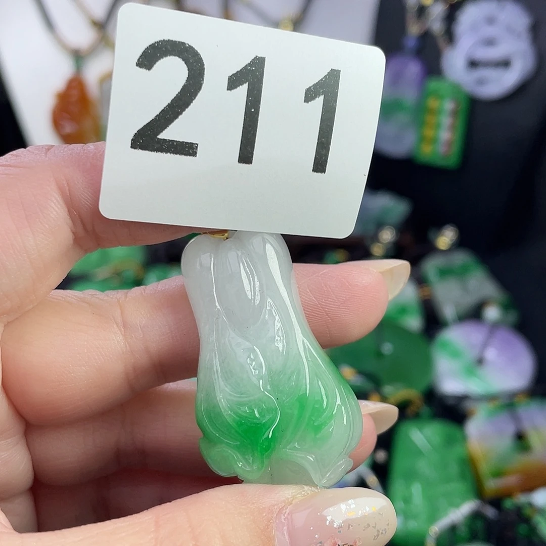 翡翠未镶嵌吊坠(赠链)