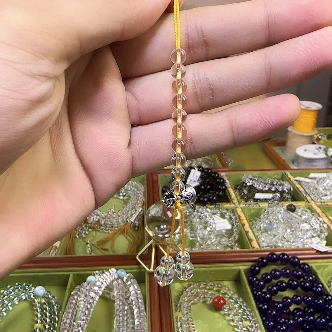 黄***李手链未镶嵌水晶白水晶