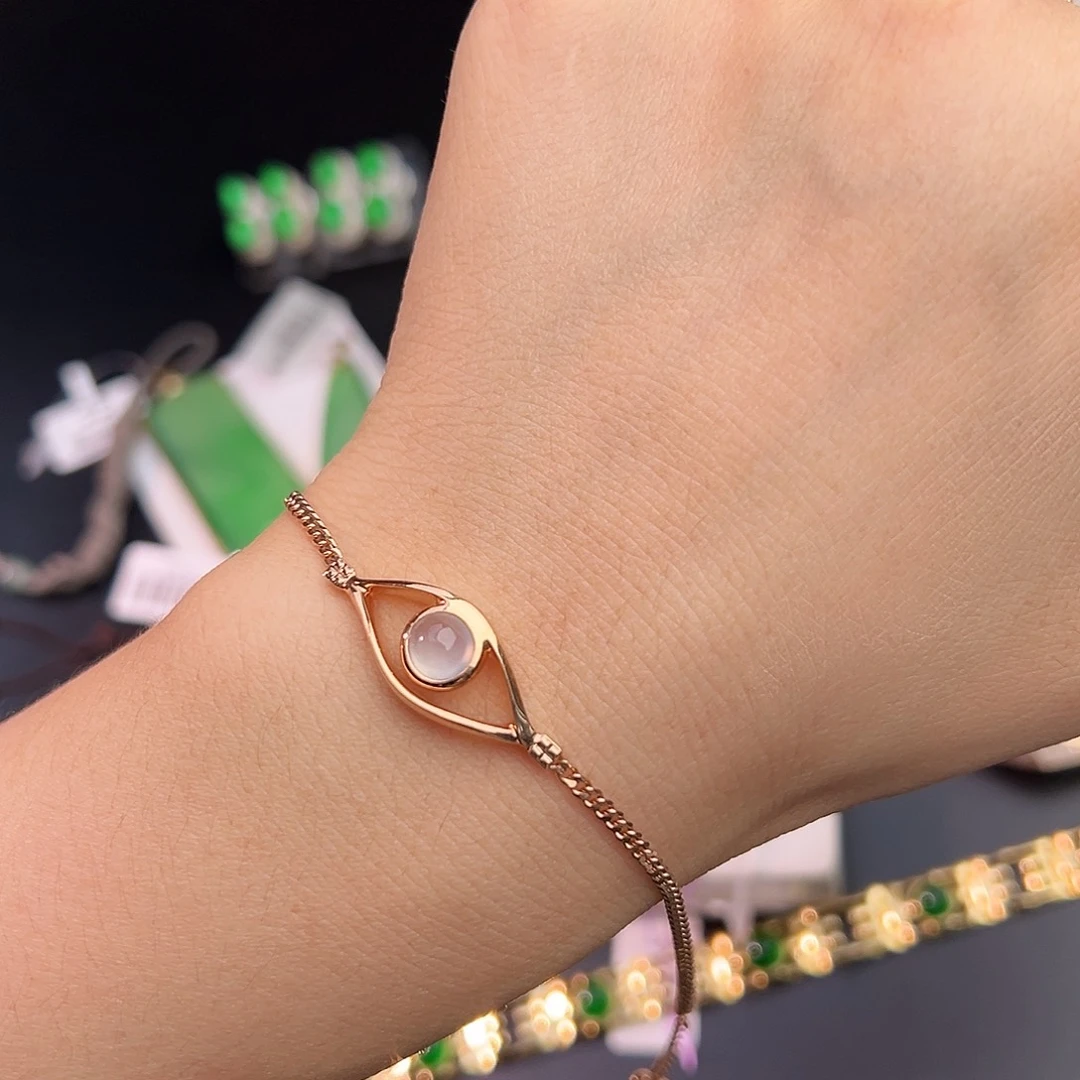 翡翠18K金镶嵌手链看见系列