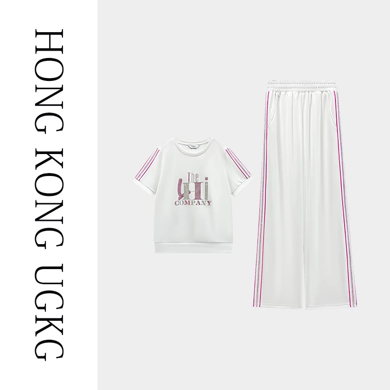 香港UGKG设计师品牌女装原创高端t恤女短袖直筒两件套73252ZH074