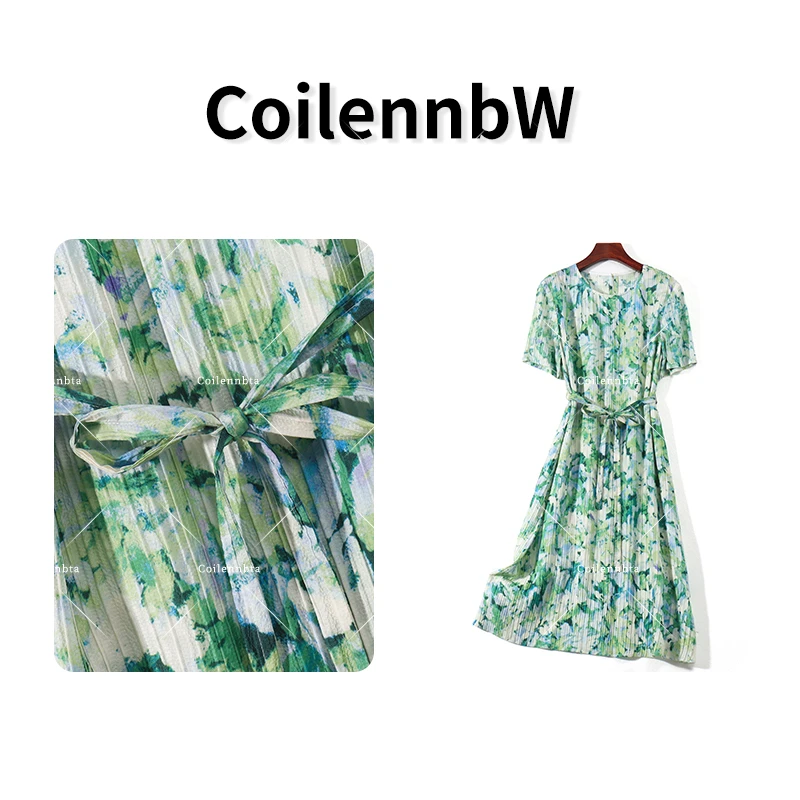 真丝桑蚕丝连衣裙时尚洋气印花显瘦裙子PZ0309款