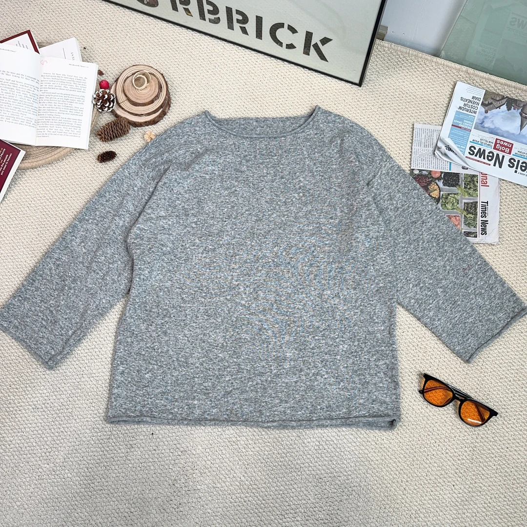 2025春季新款时尚休闲纯色毛衣针织长袖9515