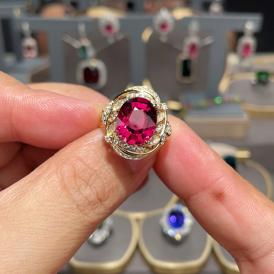 18K金镶嵌戒指碧玺4.71ct