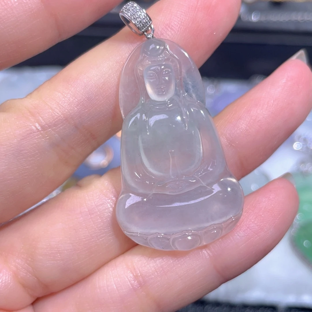 颈饰18K金镶嵌翡翠翡翠
