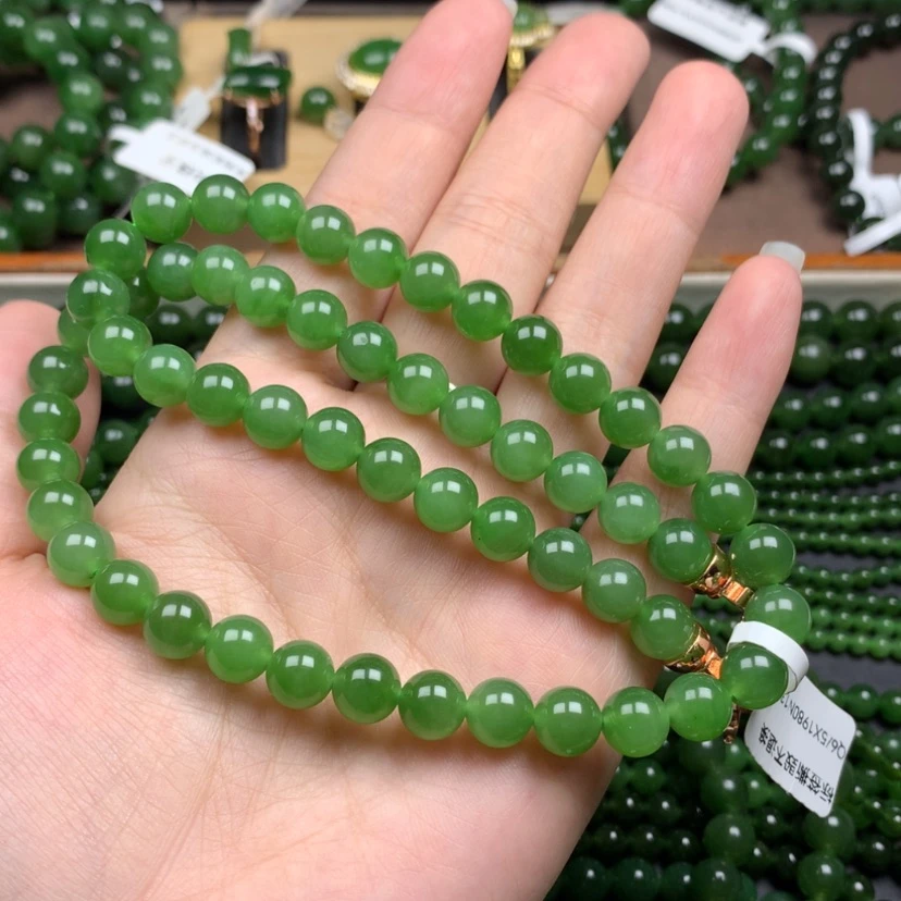 【闪购商品】颈饰未镶嵌和田玉（碧玉）绵****子8m