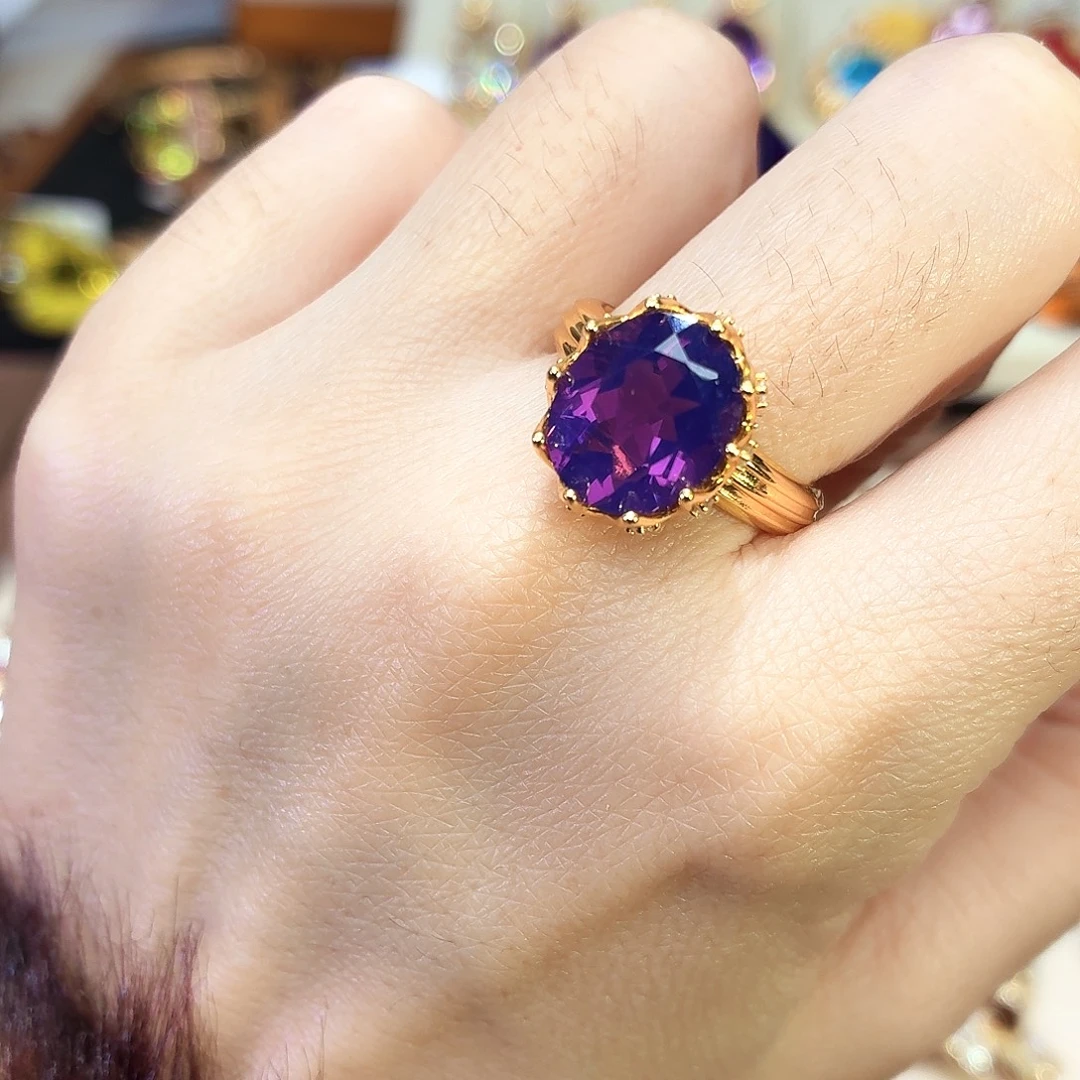 银S925镶嵌戒指水晶