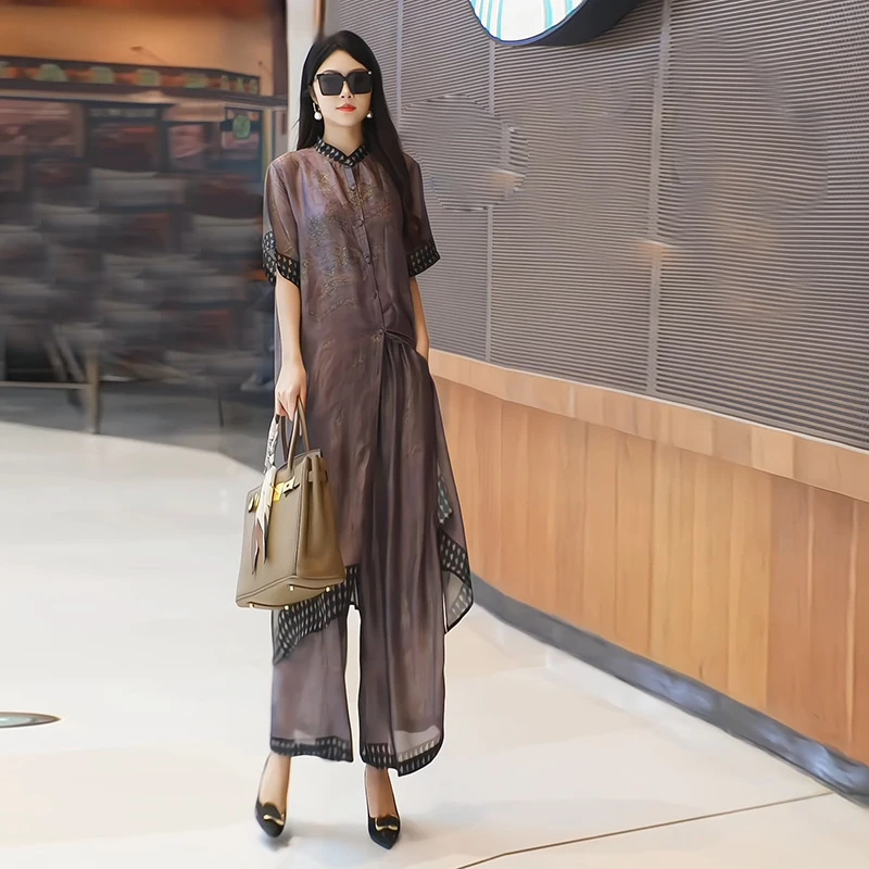 25夏季新款时尚休闲两件套轻奢女装薄款宽松百搭套装气质两件套