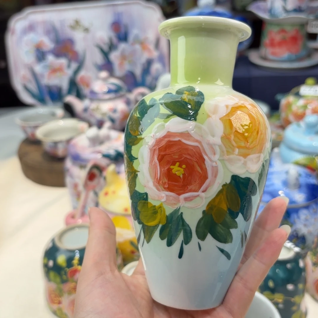 瓷片景德镇手绘高温釉下彩陶瓷茶具