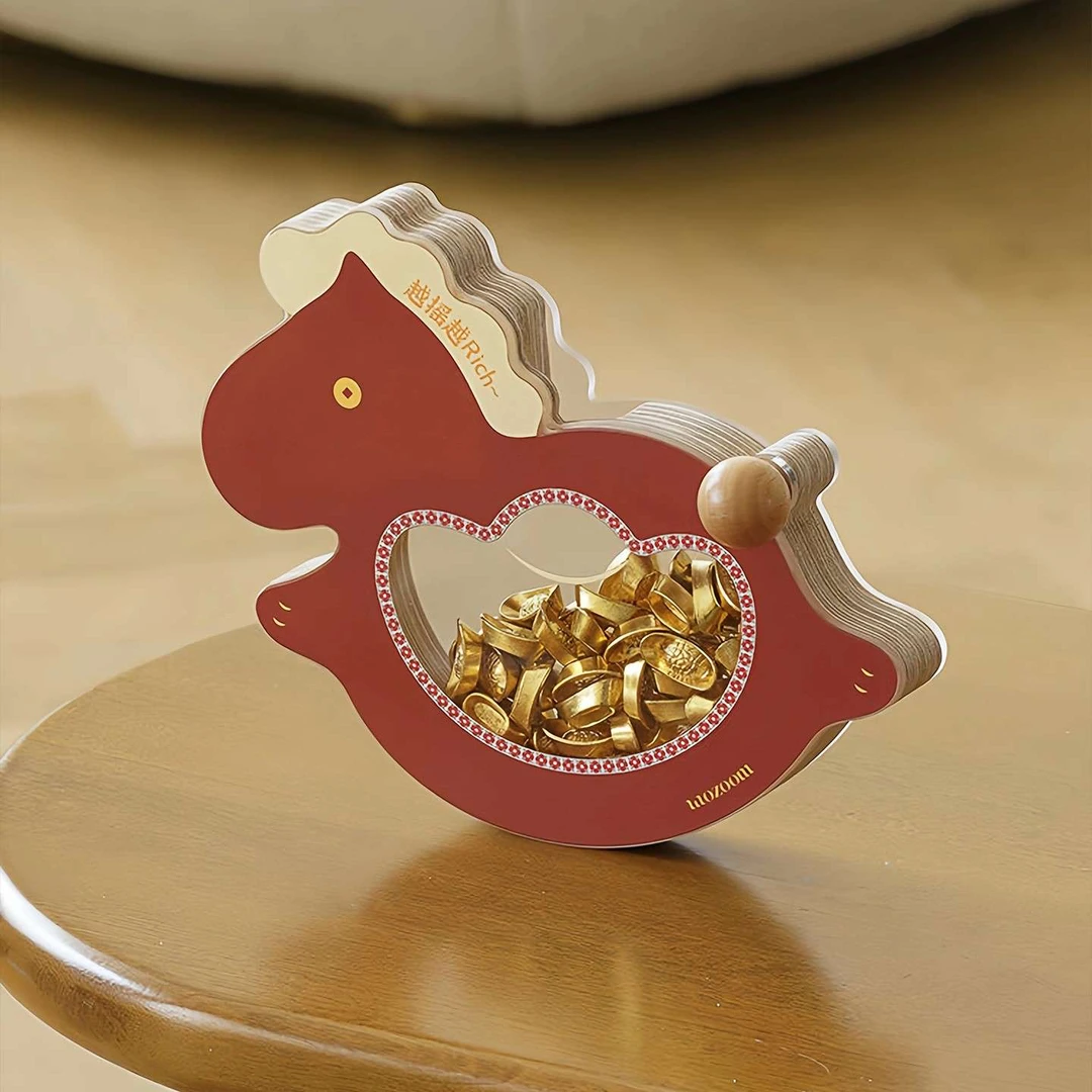 马上有钱摆件玄关客厅电视柜招财摆台好寓意存钱罐2026年马年装饰