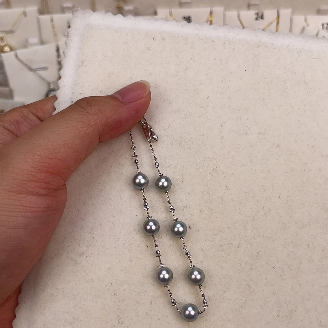 18K金镶嵌海水珍珠手绳