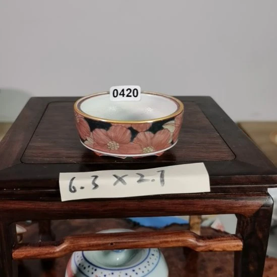 陶手工手绘大德堂釉盆