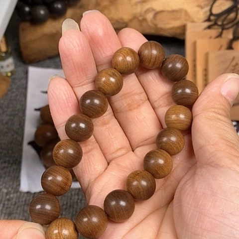 檀香木手串/手链老山檀香黑肉虎纹1.2/17沉水