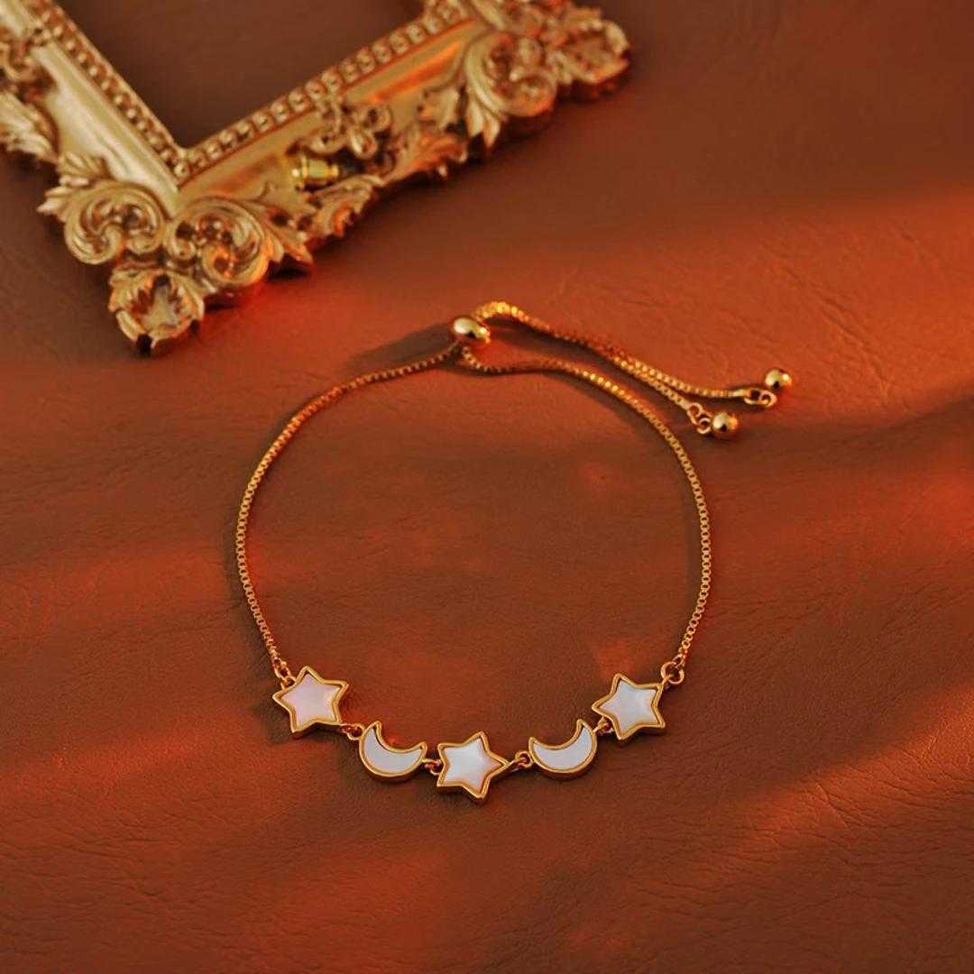 铜合金手链 e299---韩版时尚百搭气质可调节抽拉潮流轻奢简约手链