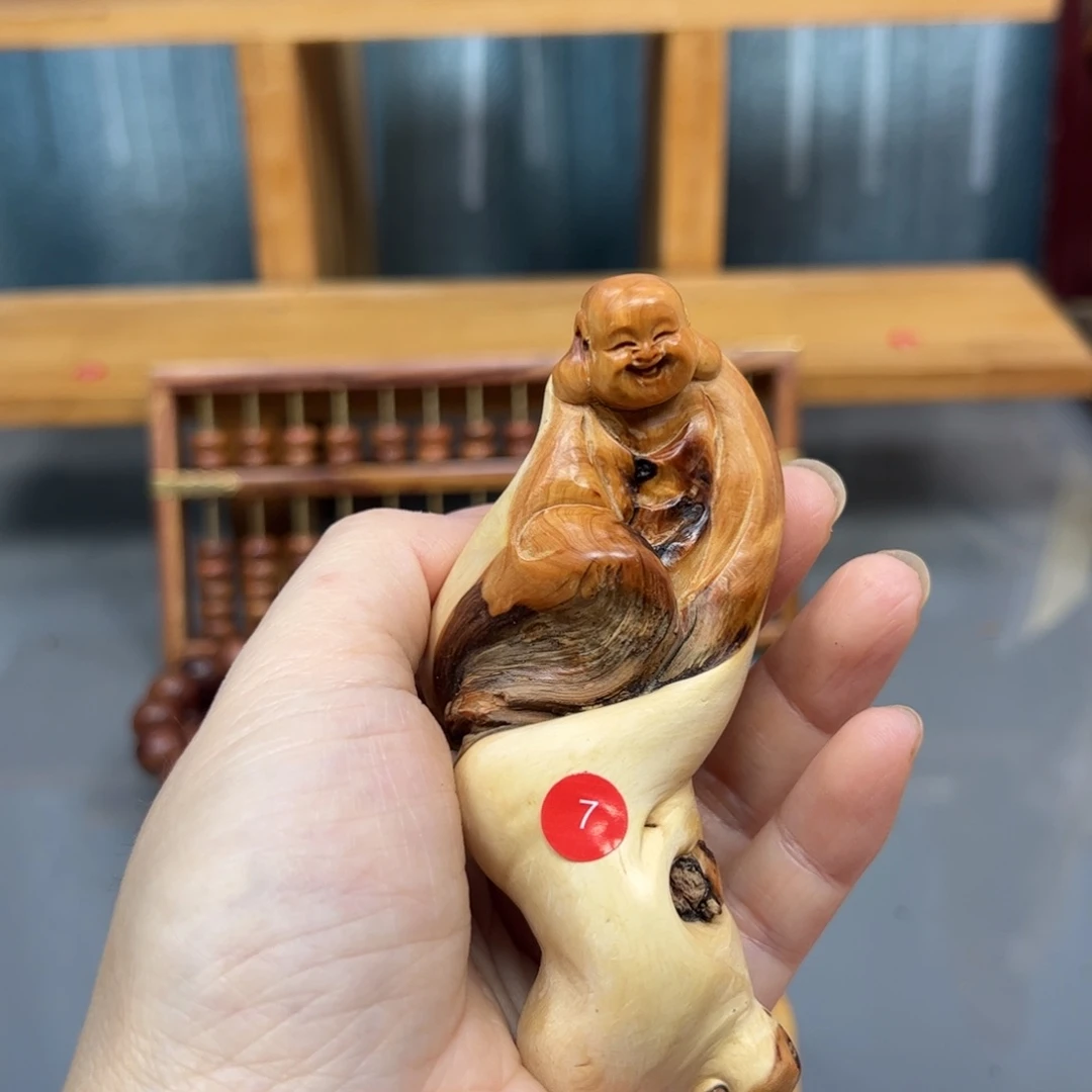 闲***篱木崖柏木摆件手把件