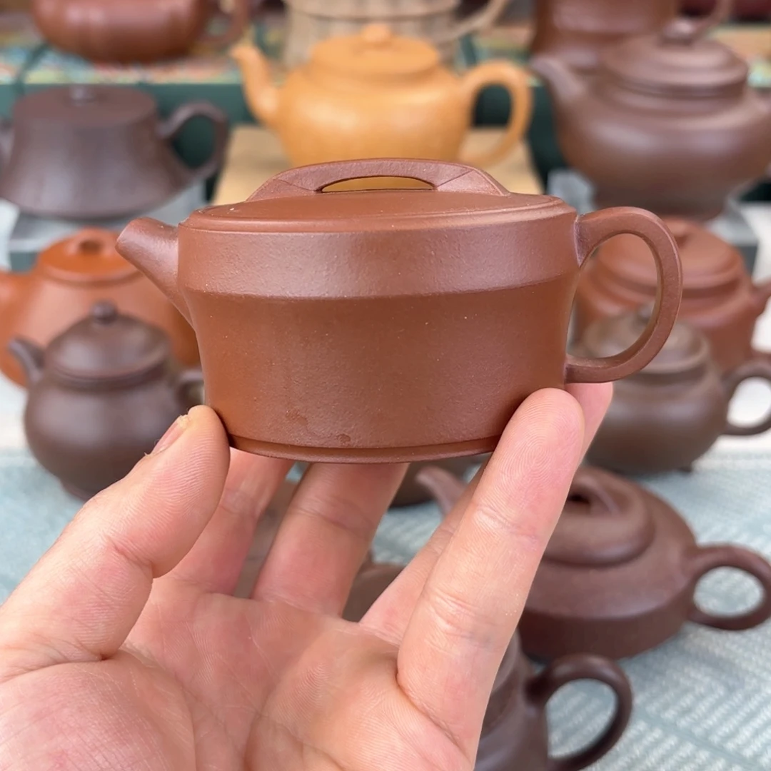 紫砂茶壶瓦当 紫泥 100cc