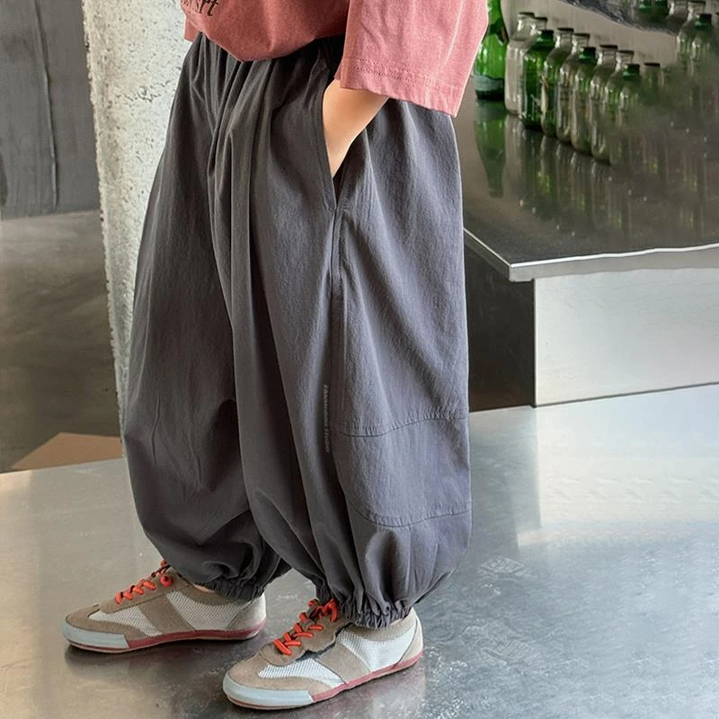 韩版男童女童夏装薄裤子灯笼裤速干透气洋气2025新款儿童四面弹力