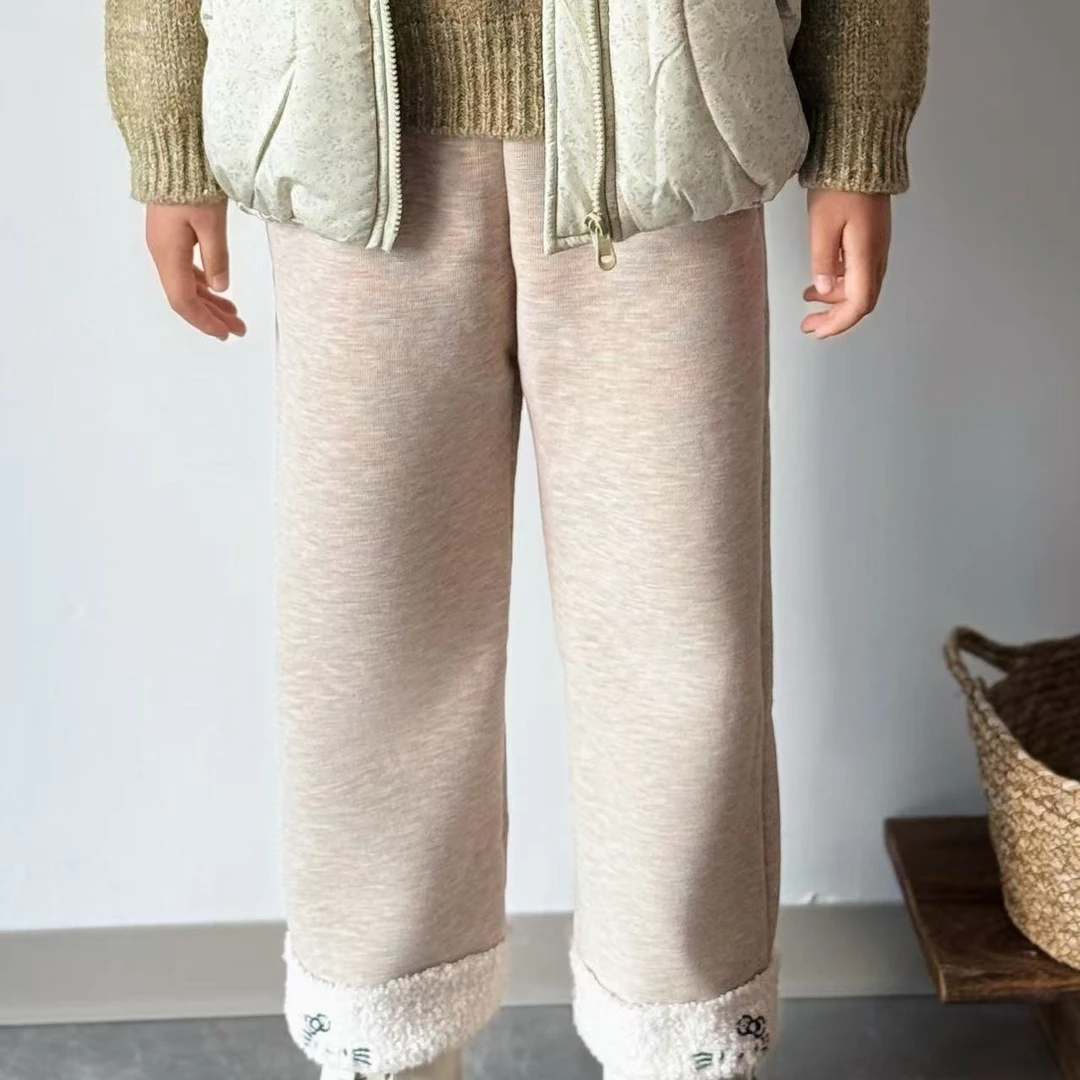 【山野丸子】儿童加厚直筒裤保暖冬季时尚宽松