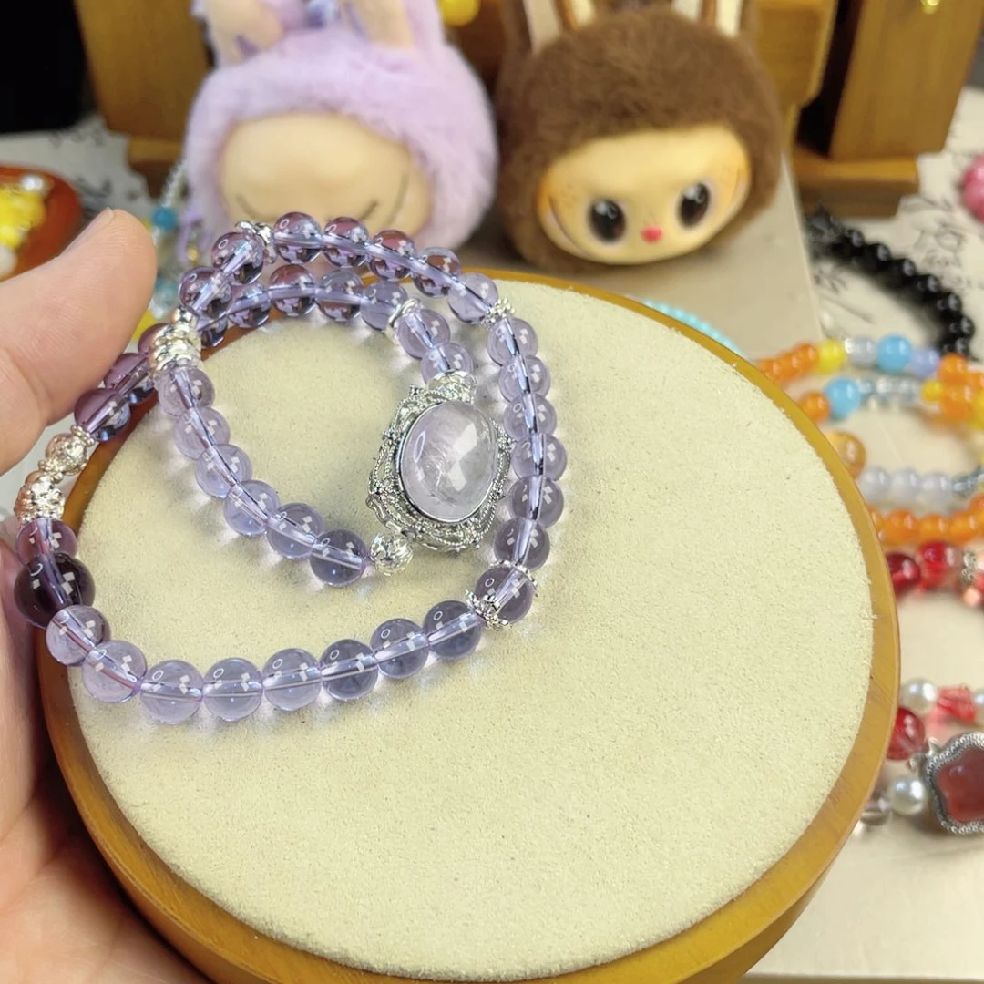 针钠钙石手饰银S925镀金镶嵌