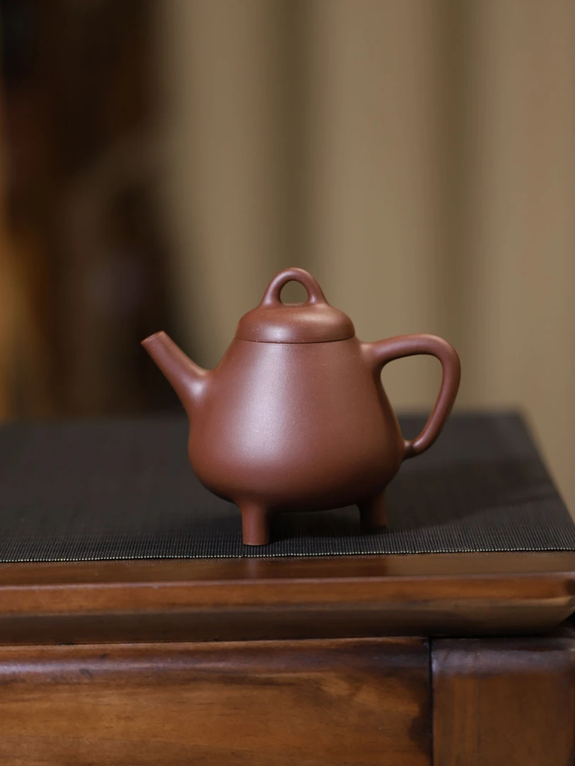 铸艺堂紫砂高瓢壶全手工拍打宜兴黄龙山原矿紫泥50目茶器210毫升
