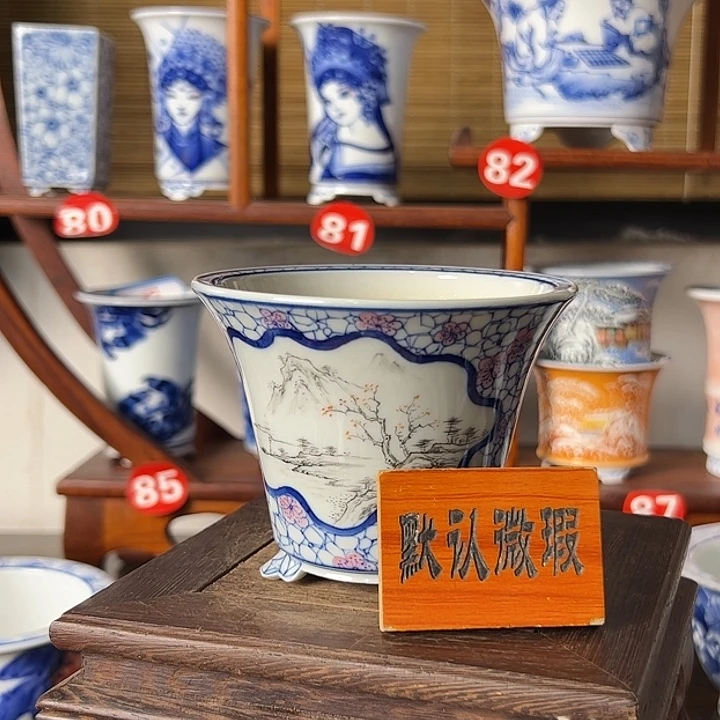 墨奈手绘陶瓷花盆