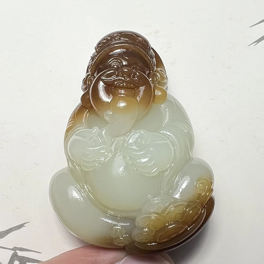 新疆和田玉财神挂件