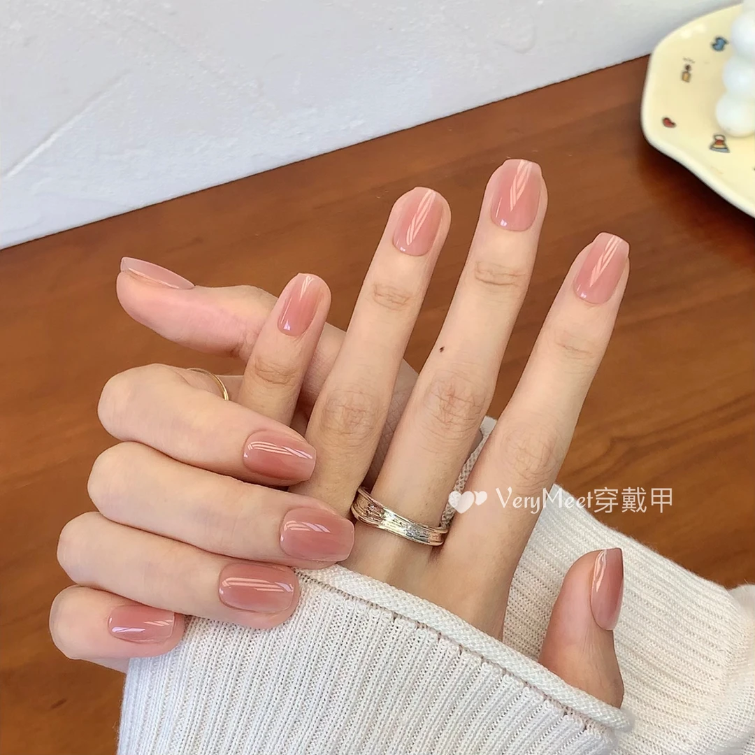 VERY MEET纯欲裸色妈生感腮红甲甘露寺纯欲嬛嬛甲美甲贴58&79&114