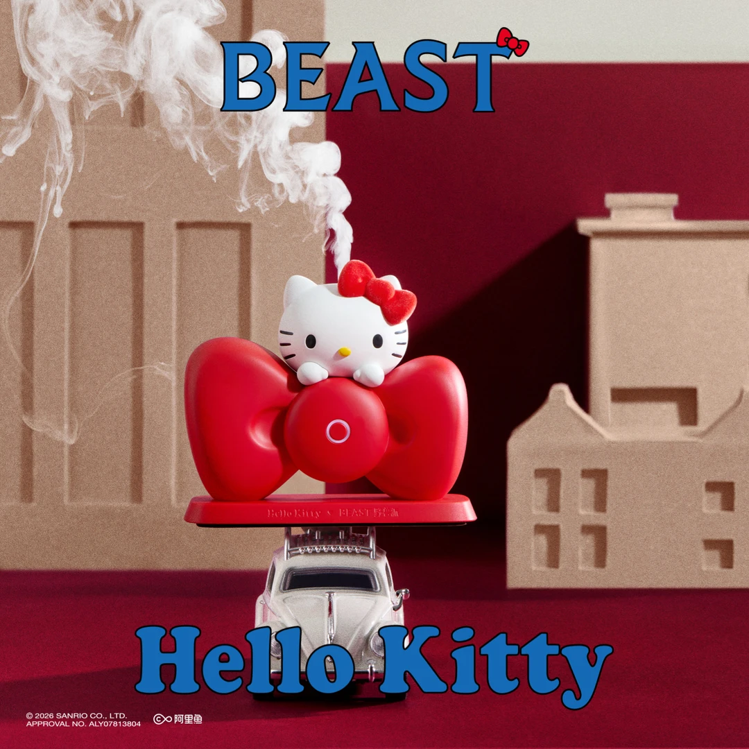 BEAST/野兽派Hello Kitty联名趴趴蝴蝶结车载香薰内饰*