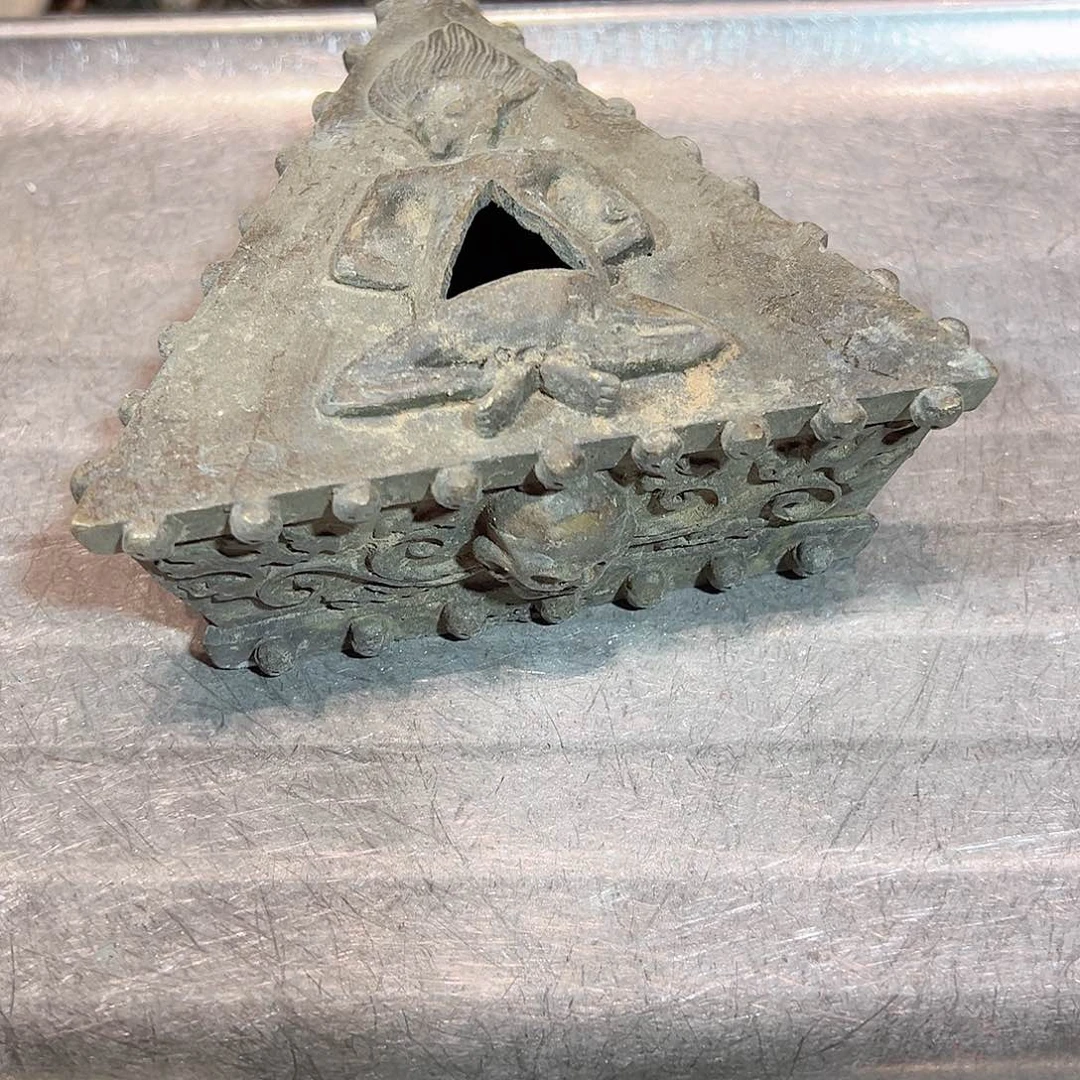 草**心黄铜摆件工艺品，