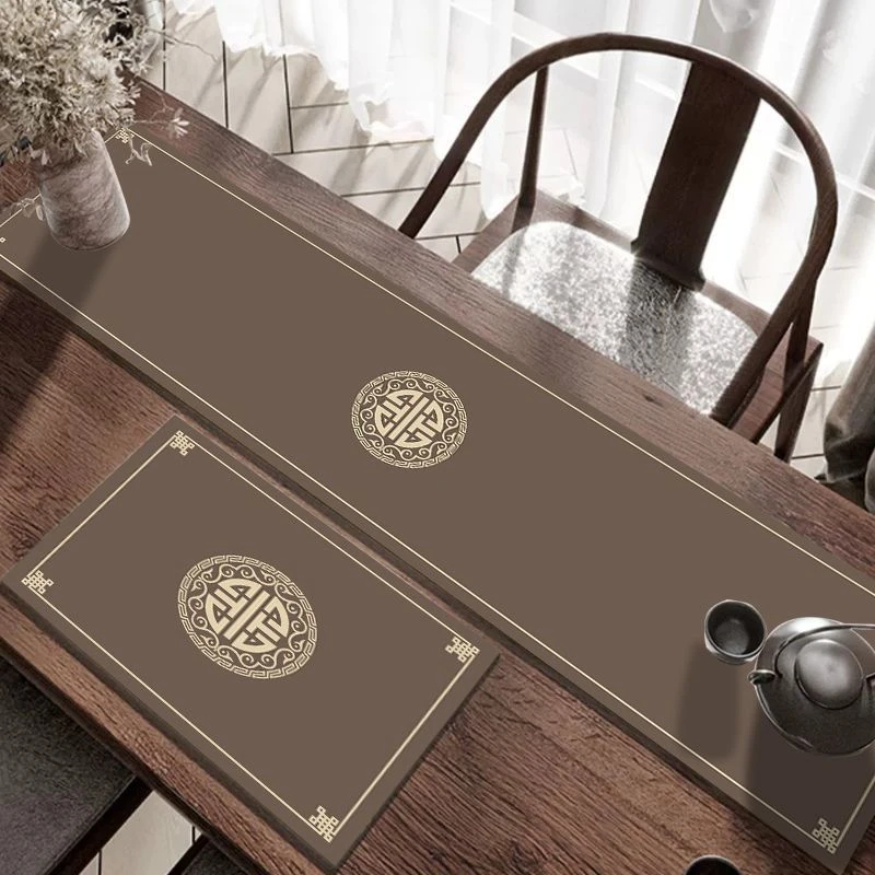 新中式禅意茶桌垫吸水茶席茶垫硅藻泥茶台吸水长条桌布新款