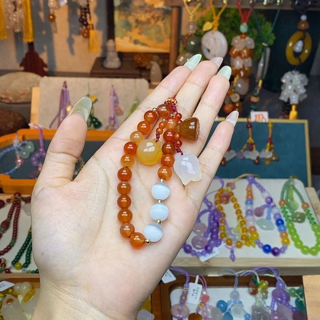 玛瑙/玉髓车挂未镶嵌挂件